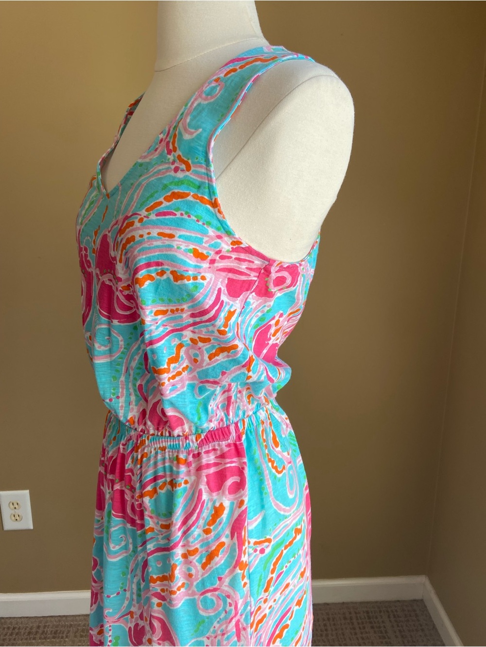 Lilly Pulitzer Jellies Be Jammin Mills Maxi Dress- XSmall- Grail Print Tropical - Picture 2 of 13